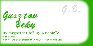 gusztav beky business card